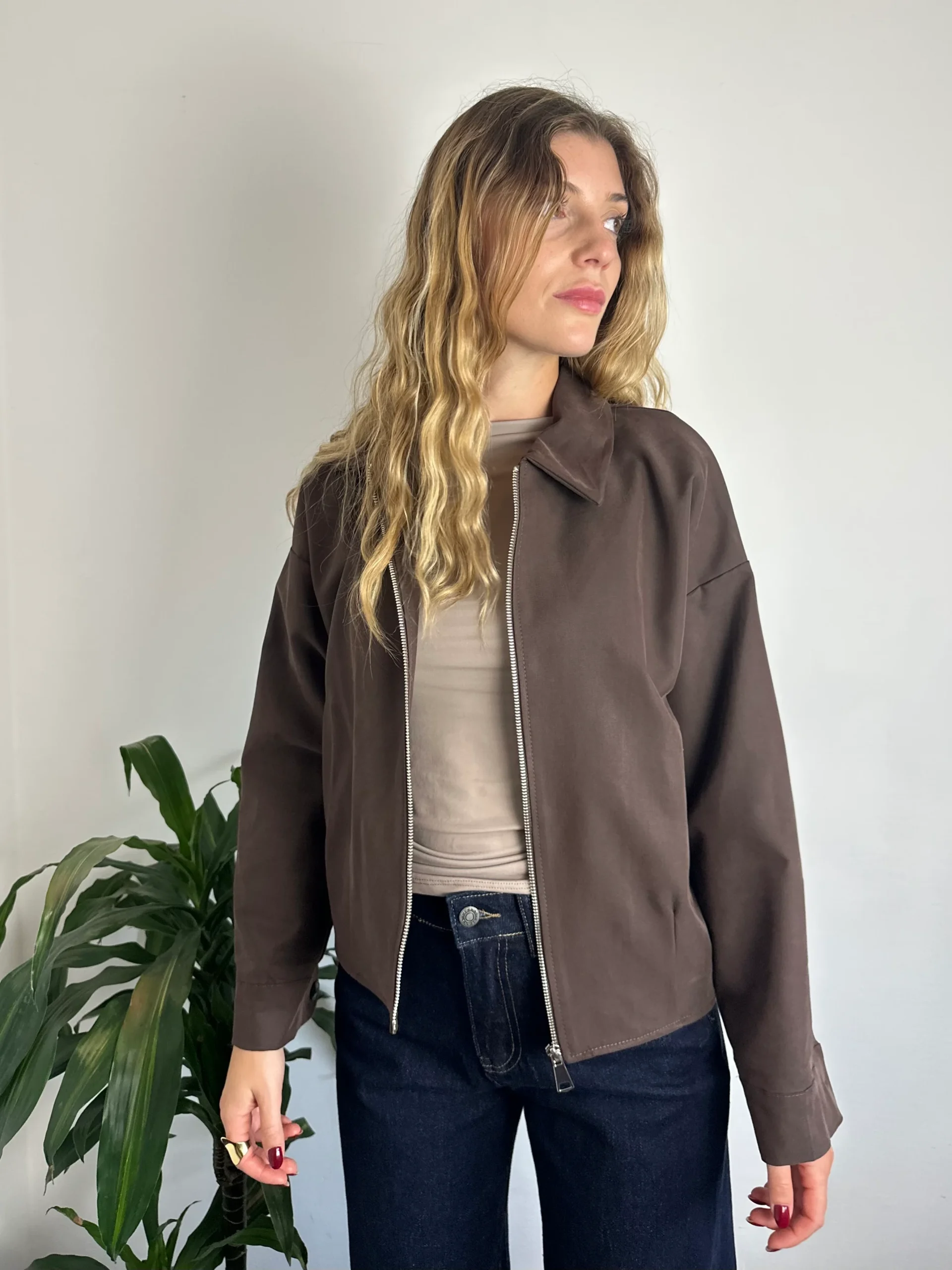 GIACCA BOMBER in SUEDE - immagine 3