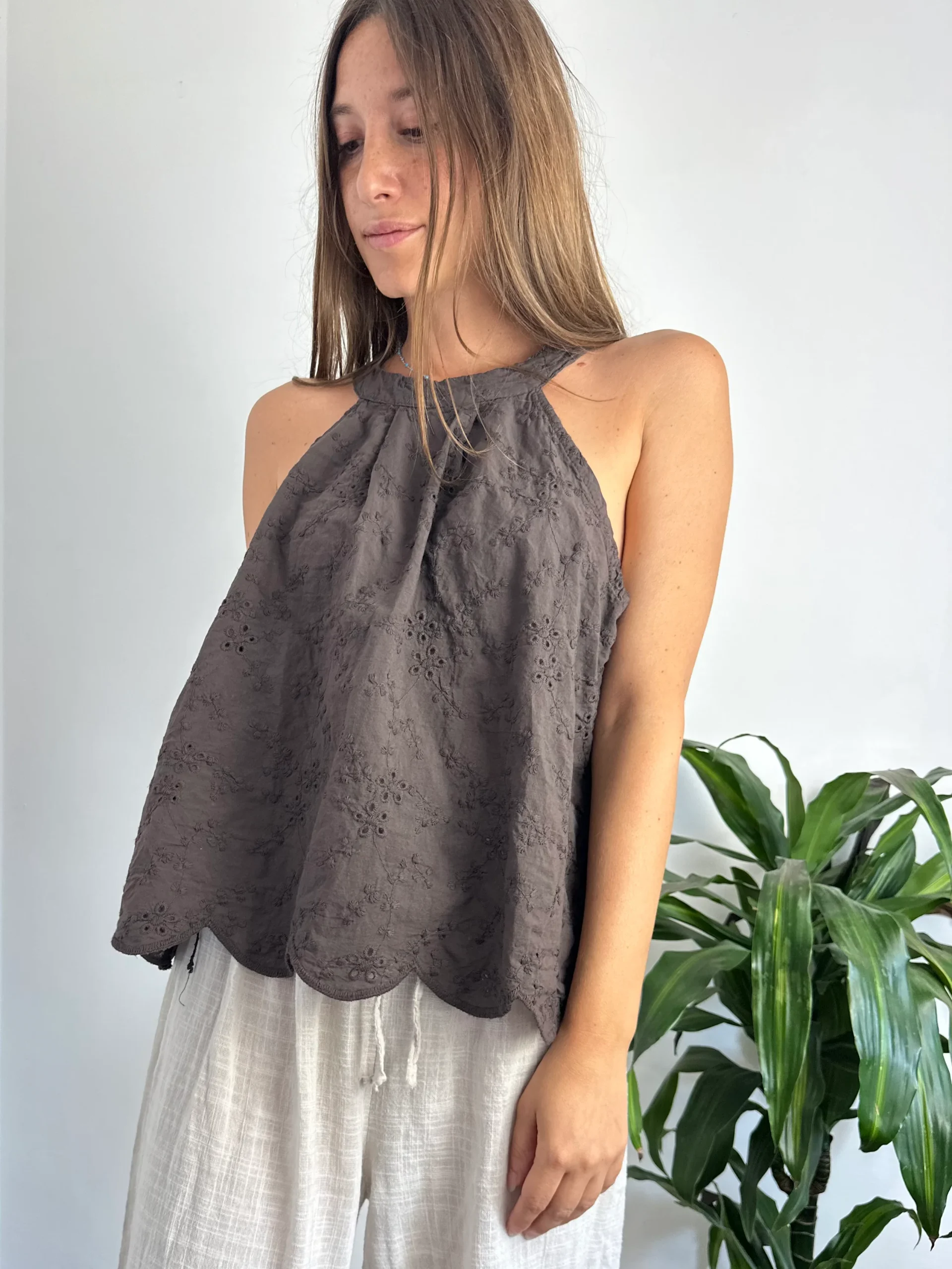 TOP 100% COTONE MARRONE - immagine 4
