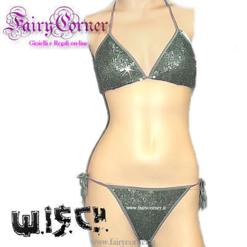WISCH sexy bikini paillettes seta cart € 99 grigio S
